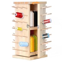 Drehbarer Holz Garnhalter, 93 Spulen 360° Rotierend