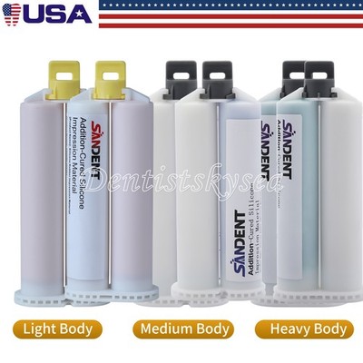 LIGHT MEDIUM HEAVY BODY Fast VPS PVS VPS Impression Material 50ML*2 Cartridges R