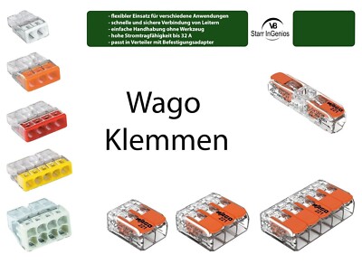 Wago Clamps with Lever 221-412 | 221-413 | 221-415 Lever Clamps Clamp