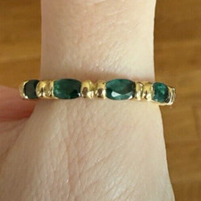 Camrose & Kross JBK Ring 14K Gold Over 925 Silver Simulated Emerald Sz 9.25