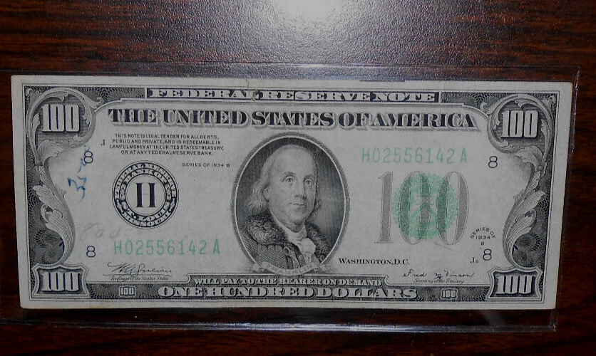 1934 B $100 H NOTE - h02556142 A DETAILS SEE DESCRIPTION - Image 2 of 4