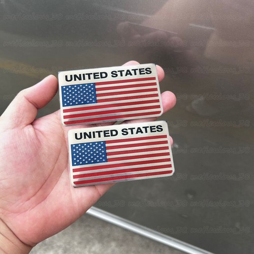 2pcs 3D American Flag Metal Emblem Side Fender Badge Sticker Black Accessories - Foto 11