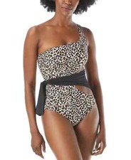 Vince Camuto One-Shoulder Wrap Tie One-Pc Swimsuit 126 Size 4  UB4 485 Blm