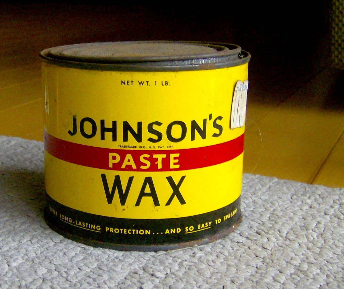 RARE vintage 1950s Johnson s Paste Wax OLD HOUSEHOLD PRODUCT tin