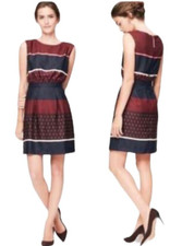 LOFT Striped Sleeveless Fit & Flare Dress Size 8