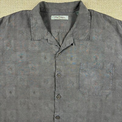Tommy Bahama Men's Shirt Hawaiian XXL Gray Gambling Vegas Dice Aces Cards Poker
