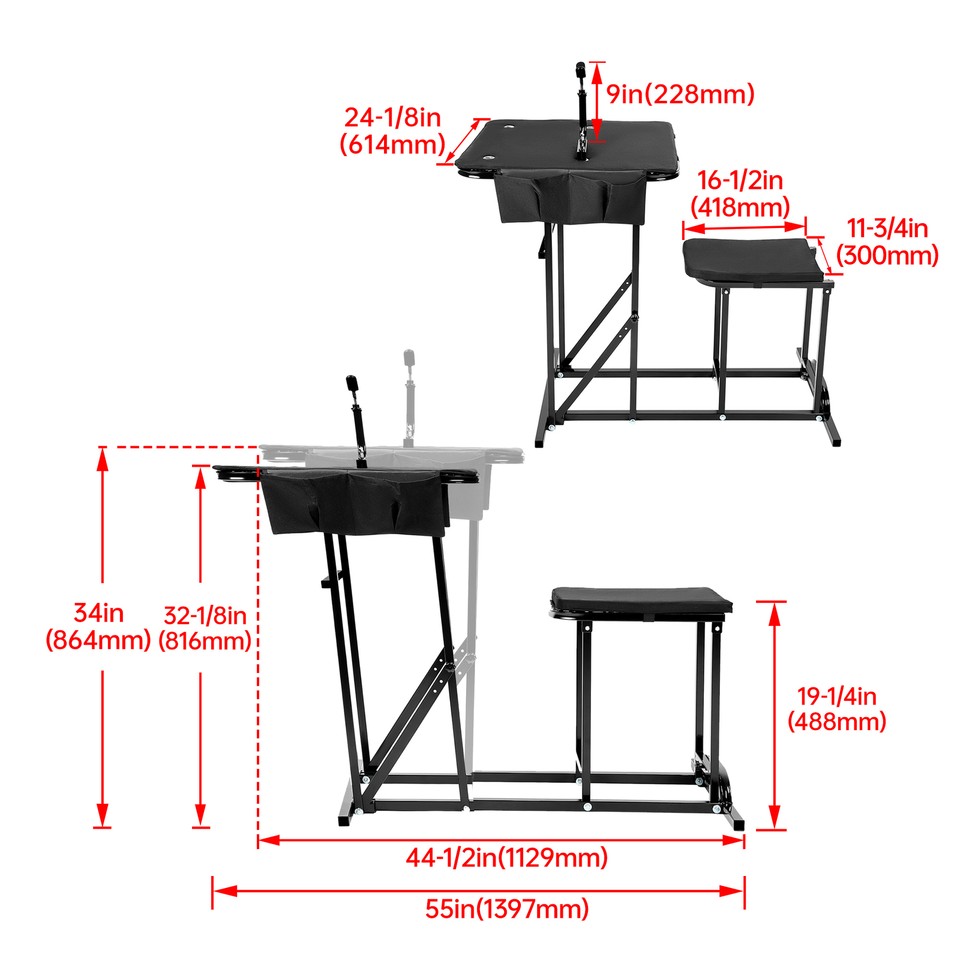 Portable Shooting Bench Seat Adjustable Table Hunting Gun Rest Outdoor ...