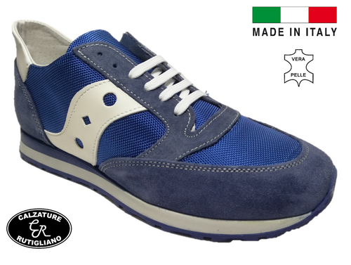 FERRI SCARPE UOMO SNEAKERS VERO CAMOSCIO-TESSUTO TIPO SAUCONY JEANS - 0405  | eBay