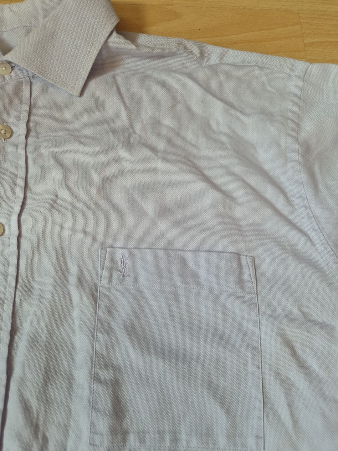 Camicia uomo YVES SAINT LAURENT collo 17 manica lunga vintage YSL anni 90 viola chiaro