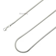 925 Sterling Silver Italian 2.5mm Snake Chain Necklace - Round Snake