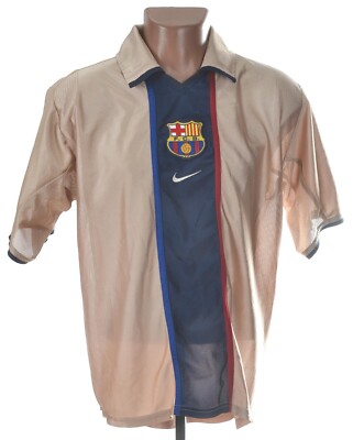 BARCELONA 2001/2002 AWAY FOOTBALL SHIRT NIKE M #9 KLUIVERT