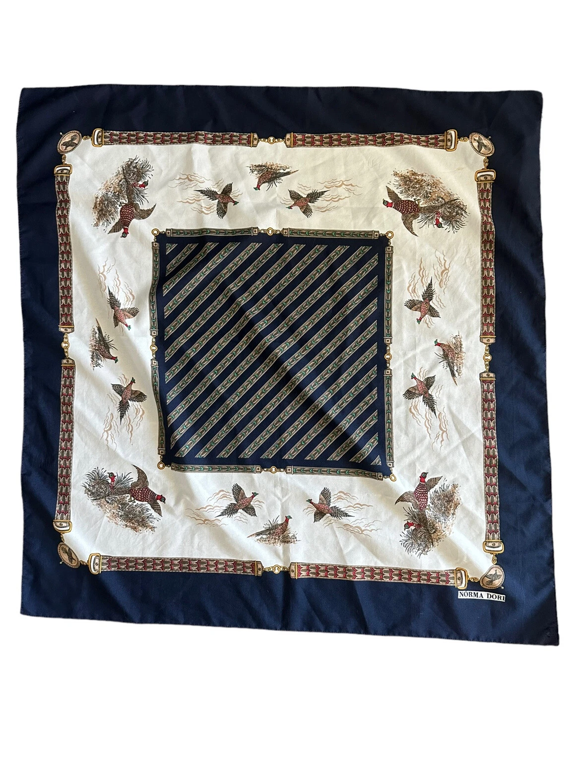 Vintage Norma Dori Nature Bird Scarf Made in Italy Square