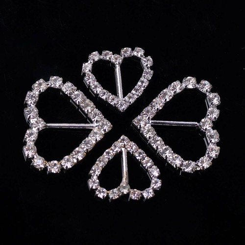 5PCS 20/30mm Metal Crystal Rhinestone Heart Shoe Buckle Slider Connector Buttons - Picture 3 of 7