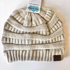NEW NWT BOUTIQUE CC KNIT BEANIE HAT CAMEL BEIGE