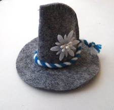 Mini Tiroler Hut Seppelhut - 7 cm hoch Flaschenverzierung / Puppen Deko Basteln