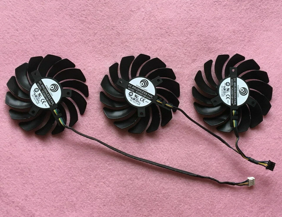 Set of 3 Fan Cooler Fan For MSI RTX 2070 2080 2080Ti DUKE PLD09210B12HH 85mm - Image 2 of 4