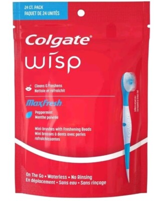 Colgate Wisp Mini Zahnbürste Reise Einwegzahnbürste Peppermint 24 Stück