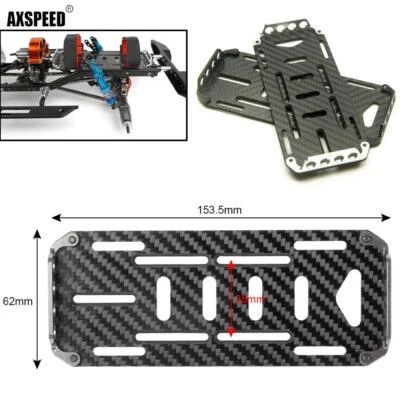 AXSPEED Kohlefaser-Akkuträgerplatte für 1/10 Axial SCX10 II RC AUTO Kit Crawler