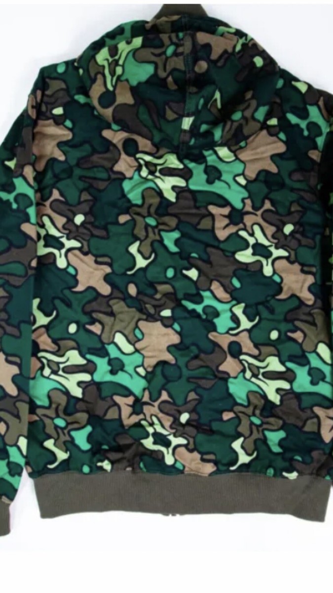 Vintage Adidas Safety TT Camo Hood Tack Jacket Size Camouflage