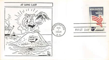 1249 5c Register & Vote, 1st Cartoon cachet, "At Long Last", black [15941]