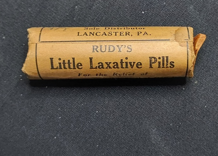 NOS Medicine Container Rudy's Little Laxative Pills Martin Rudy ...
