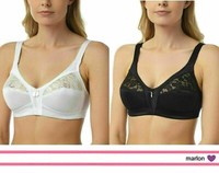 Ladies Firm Control Soft Cup Bra Marlon Sizes 34B - 48E Black White [BR404]
