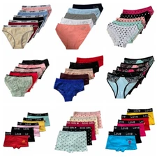 LOT NICE !!5 Women Bikini Panties Brief Floral Lace Cotton Underwear Size M L XL