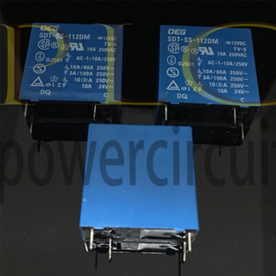 10Pcs OEG SDT-SS-112DM 12VDC Power Relay 4Pins 10A 250VAC~