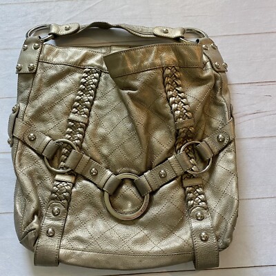Isabella Fiore Carina Gold Hobo, Shoulder Bag, Stainless Hardware Handbag, Purse