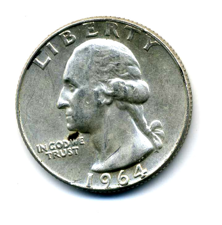 1964 D Washington Quarter 90% SILVER AMERICAN US 25 Cent U.S OLD Nice Coin #7442