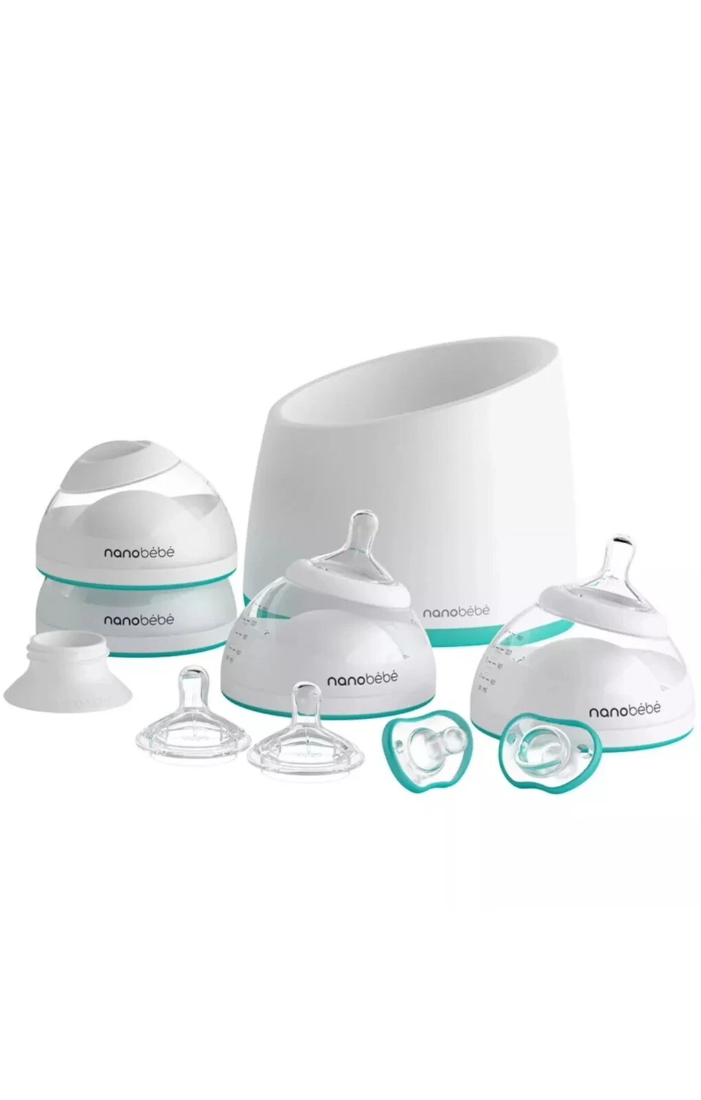nanobebe Baby Bottle Starter Set with Warmer & Pacifier - Teal - 21ct