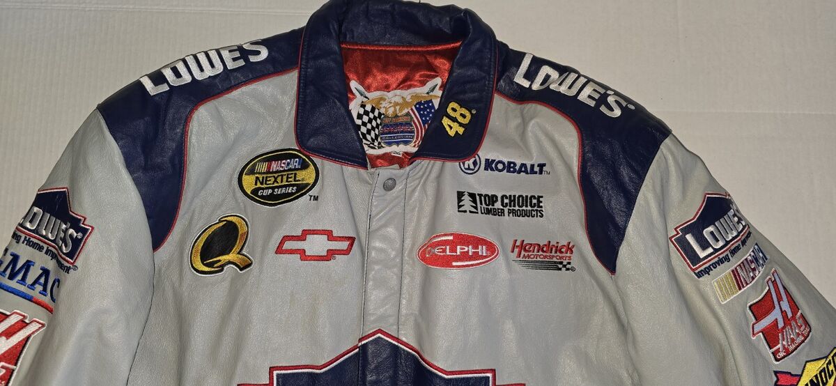 NASCAR Lowe's Jimmy Johnson #48 Leather Jacket Winston Cup NASCAR Lowe's Jimmy Johnson #48 Leather Jacket Winston Cup