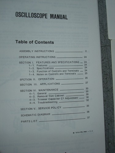 RCA 54-45 Oscilloscope Manual - Picture 2 of 2