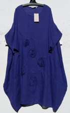 NWT Cheyenne LAVENDER Light Weight Linen 46" Long Dress Ballon Hem w/Pockets 2X