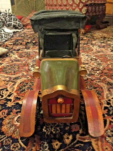 Wow! 20" Ford Model T Torpedo Roadster Antique Model Car Resin Wood Metal - Picture 4 of 8