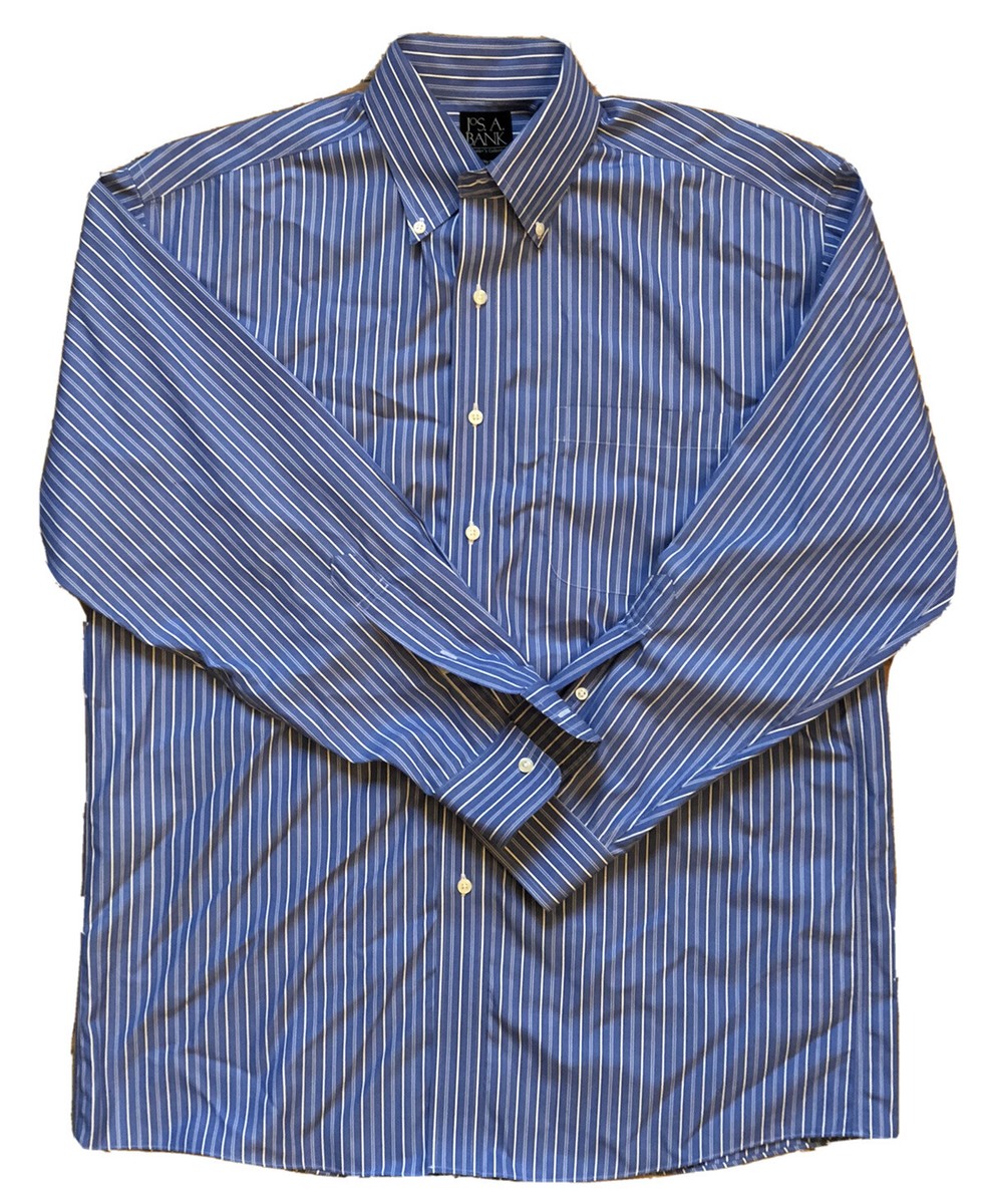 jos a bank traveler dress shirt Men's Traveler Collection Traditional Fit Button-Down Collar Mini Check Dress Shirt at Jos. A. Bank, Blue Chk, Size 17 1/2 X 32/33