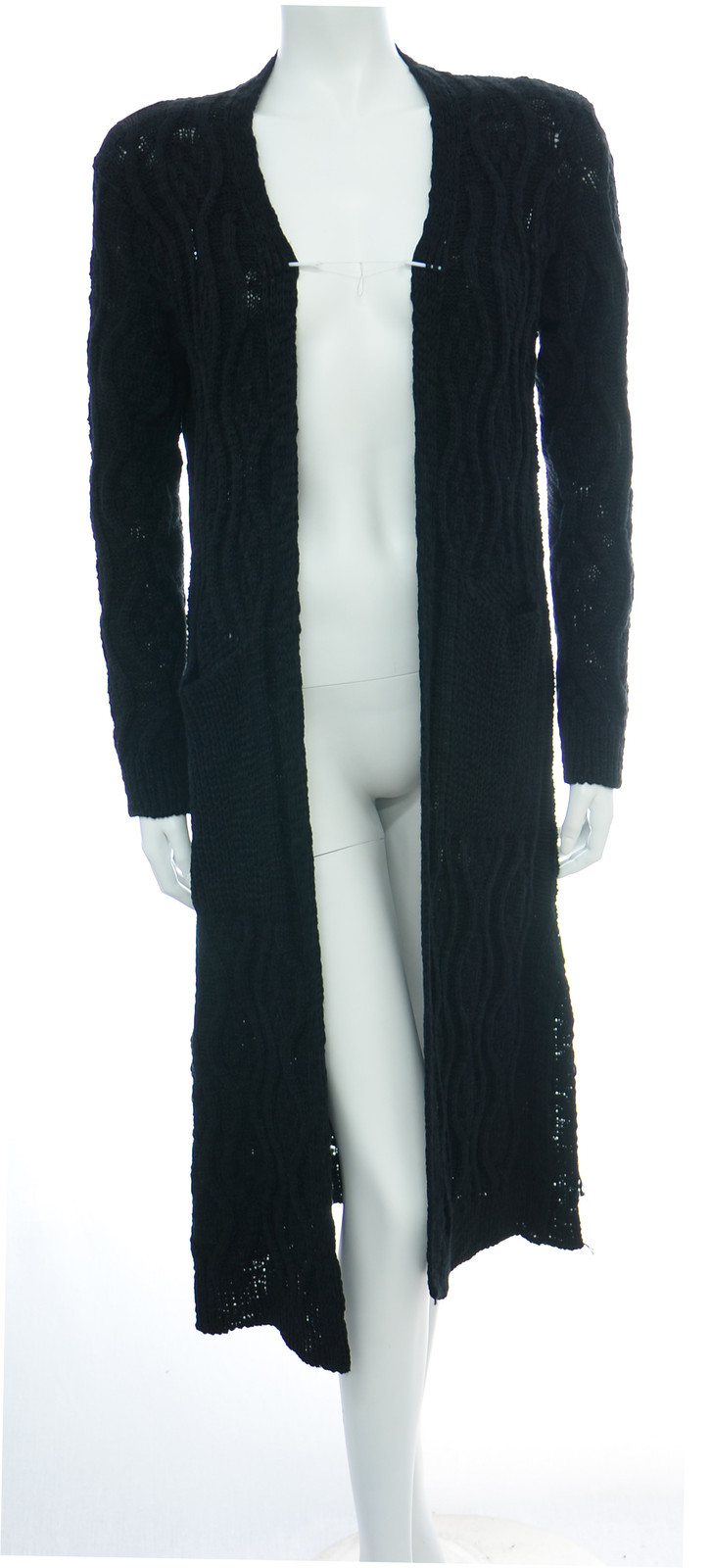 Womens Longline Knitted Jacket Cardi Long Sleeve Midi Length Open Front *LICK* eBay