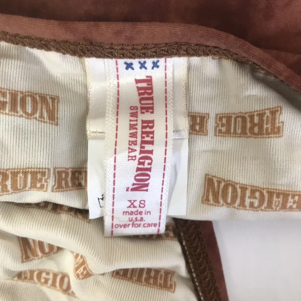 Купальник бикини женский True Religion размер XS низ коричневый с вышивкой - Изображение 3 из 4