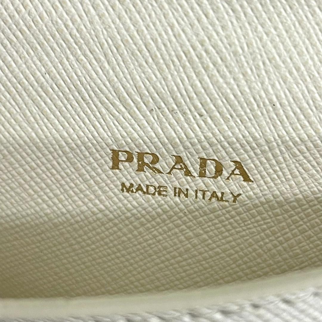 Prada Saffiano Card Case with Banana Charm Silver Tone Metal Accents thumbnail 9