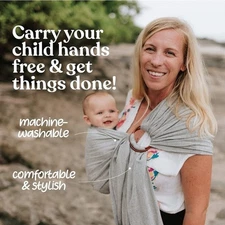 Nalakai Luxury Ring Sling Baby Carrier, Soft Linen Blend Baby Sling
