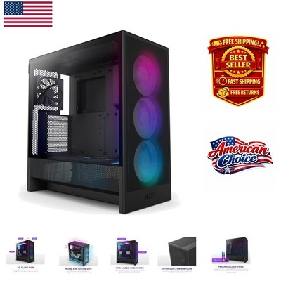 High Airflow H5 Flow RGB 2024 PC Case - 360mm Radiator Support & Tempered Glass