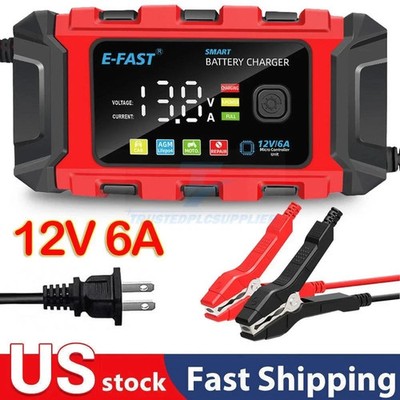 12V Smart Car Battery Charger Automatic Lifepo4 Repair Maintainer Trickle