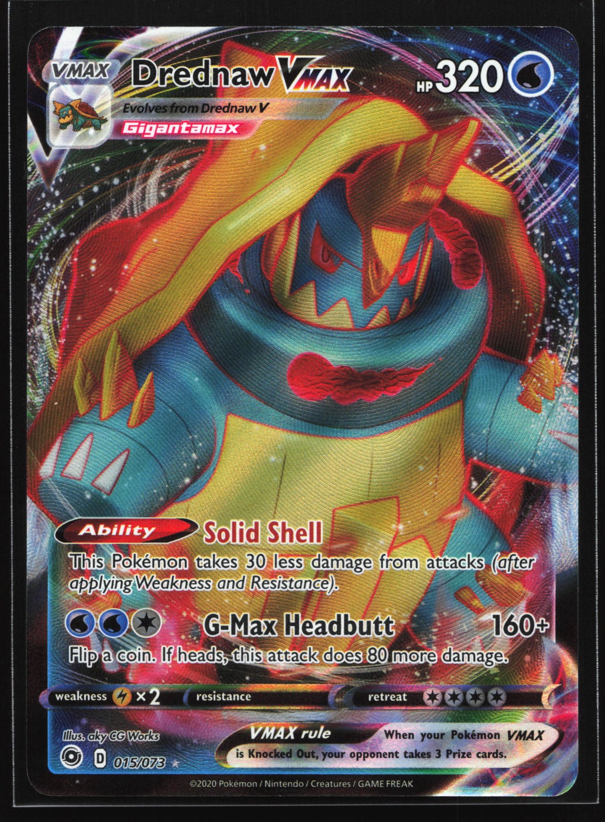 Drednaw VMAX 015/073 Champion's Path Ultra Rare Pokemon Card