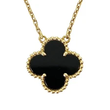 Van Cleef & Arpels Vintage Alhambra Yellow gold Onyx Necklace