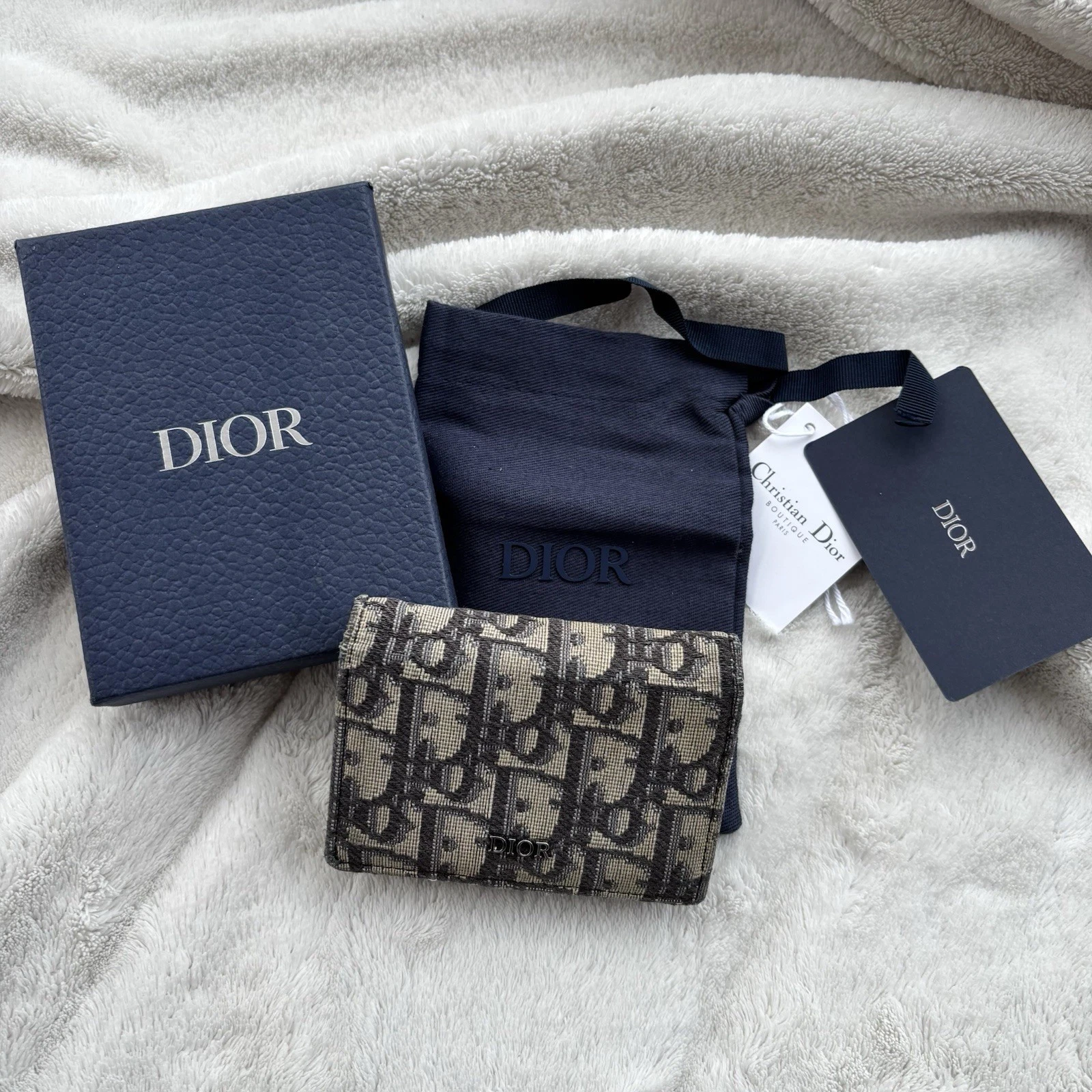 Dior — Dior Oblique Monogram Bi-Fold Card Case Wallet - Authentic