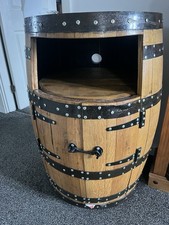 BRANDED Rustic Bourbon Barrel Cask Handcrafted Drinks Cabinet / Man cave