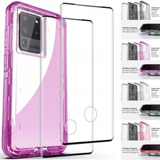 For Samsung Galaxy S20/S20+/S20 Ultra Clear Rugged Cover Case / Screen Protector