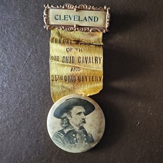 1899 G.A.R. Cleaveland 2nd Ohio Calvery 25th Ohio Battery Custard Button