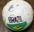 Brazil World Cup Team Autographed Soccer Ball Ronaldo Rosario & 2 Other Players