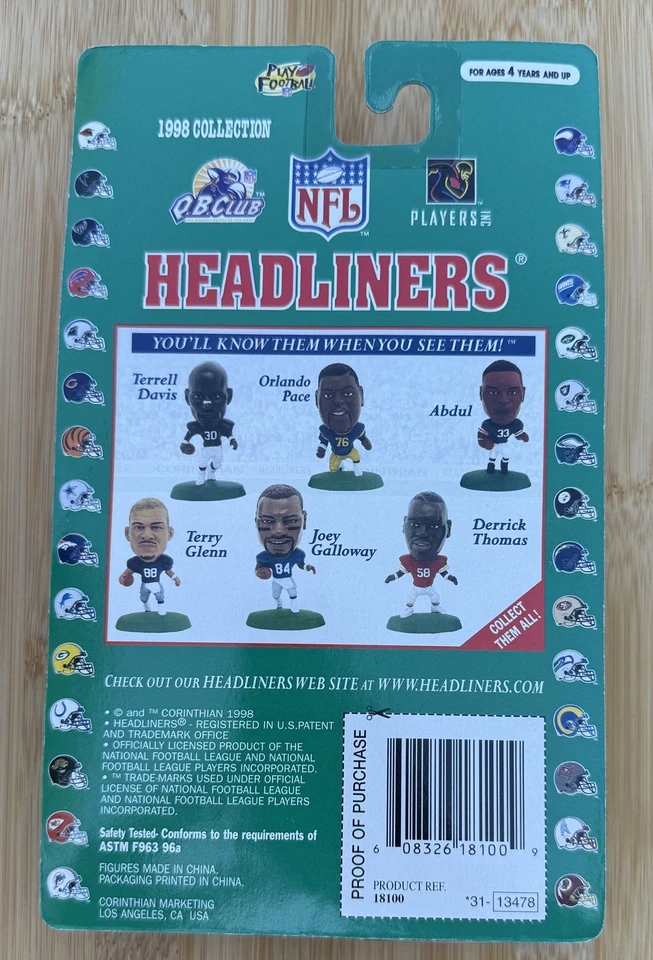 1998 Derrick Thomas Headliners - Kansas City Chiefs - New In Box - Image 2 of 2